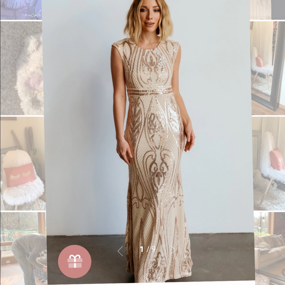Baltic Born Alesia sequin gown - champagne